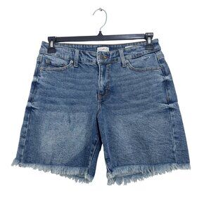 Wonderly Womens Mid-Rise Denim Shorts Size 6 Frayed Hem